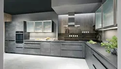 Серый Бетон Кухня Фото