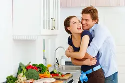 Photo of a couple in the kitchen