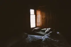 Photo of a bedroom in the dark