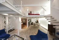 Living room with mezzanine photo