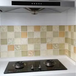 Self-adhesive panels in the kitchen photo