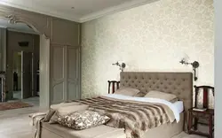 Вінілавыя шпалеры для спальні фота