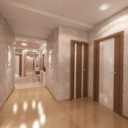 Koridor fotosuratida engil laminat taxta