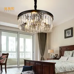 Crystal chandeliers in the bedroom photo