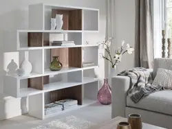 White bookcase in the living room photo