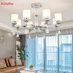 White chandeliers in the living room photo