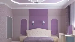 Натяжные стены в спальне фото