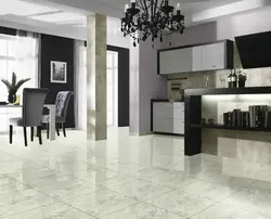 Glossy porcelain tiles in the kitchen photo