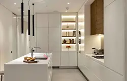 White kitchen with lighting photo