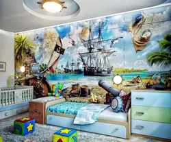 Photo wallpaper for a boy's bedroom