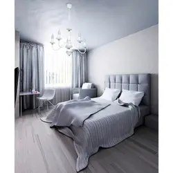White chandelier in the bedroom photo
