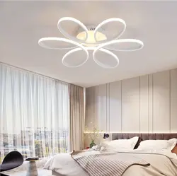 White chandelier in the bedroom photo