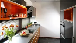 Kitchens with narrow upper cabinets photo