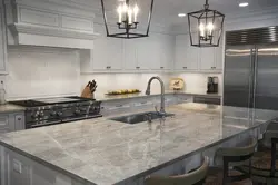 Kitchen countertop gray marble photo