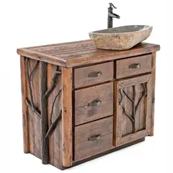 Bathroom furniture made of wood photo