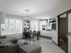 Kitchen living room in a three-room apartment photo