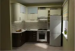 Угловая Кухня Холодильник У Окна Фото