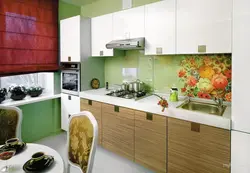 White kitchens with green apron photo