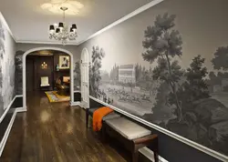 Wallpaper with trees in the hallway photo