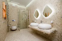 Liquid stone for bathroom walls photo