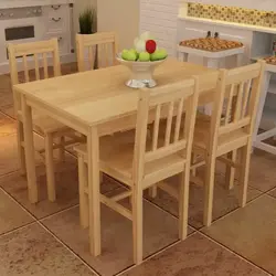 Chairs For A Wooden Table In The Kitchen Photo