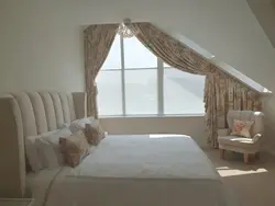 Шторы на скошенные окна в спальне фото