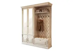 Hallway wardrobe with soft seat photo