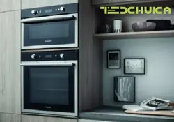 Пенал с духовкой и микроволновкой в кухне фото