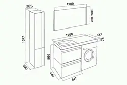 Dimensions of a washing machine under the bathroom sink photo