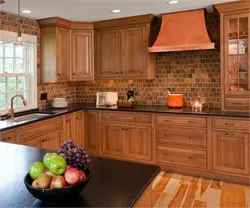 Wood-Effect Tiles For A Backsplash In The Kitchen Photo