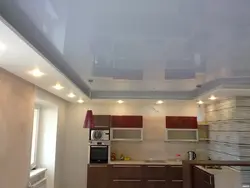 Suspended ceilings for the kitchen with a gas stove photo