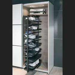 Wardrobe in the hallway with shelves for shoes photo