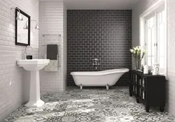 Combination of glossy and matte tiles in the bathroom photo