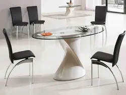 Овальный стол на одной ножке на кухню фото