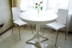 Oval table on one leg for the kitchen photo