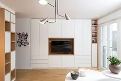 Wall Cabinet In The Living Room With Space For A TV Photo