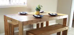 DIY wooden kitchen table photo drawings