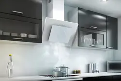 Built-in kitchen hood with ventilation outlet photo