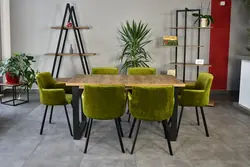 Стол и стулья в стиле лофт на кухню фото