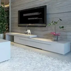 Long TV Stand In A Modern Style For The Living Room Photo