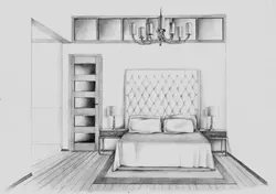 Bedroom interior pencil