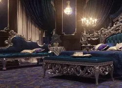 Kral yataq otağının interyeri