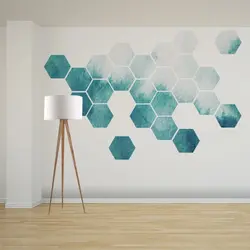Honeycombs in the living room interior