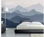 Mountains in the bedroom interior