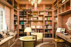 Library in the bedroom interior