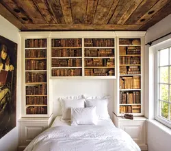 Library in the bedroom interior
