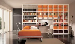 Library in the bedroom interior