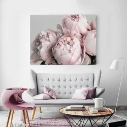 Peonies дар дохили ҳуҷраи зиндагӣ