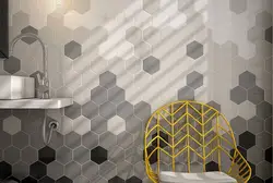 Hexagon in the bathroom interior