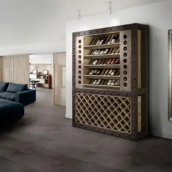 Wine Cabinet In The Living Room Interior